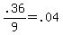 +.36%2F9+=+.04+