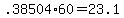 +.38504%2A60+=+23.1+
