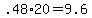 +.48%2A20+=+9.6+