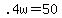 +.4w+=+50+