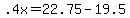 +.4x+=+22.75+-+19.5+