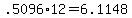 +.5096%2A12+=+6.1148+