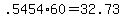 +.5454%2A60+=+32.73+