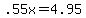 +.55x+=+4.95+