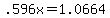+.596x+=+1.0664+