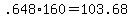 +.648%2A160+=+103.68+
