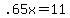 +.65x+=+11+