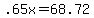 +.65x+=+68.72+