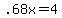 +.68x+=+4+