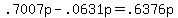 +.7007p+-+.0631p+=+.6376p+