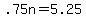 +.75n+=+5.25+