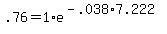 +.76+=+1%2Ae%5E%28-+.038%2A7.222+%29+