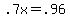 +.7x+=+.96+