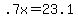 +.7x+=+23.1+