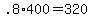 +.8%2A400+=+320+