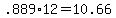 +.889%2A12+=+10.66+