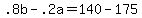 +.8b+-+.2a++=+140+-+175+