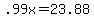 +.99x+=+23.88+