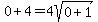 +0%2B4=4sqrt%280%2B1%29