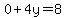+0%2B4y=8