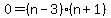 +0=%28n-3%29%28n%2B1%29