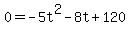 +0=-5t%5E2-8t%2B120+