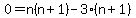 +0=n%28n%2B1%29-3%28n%2B1%29