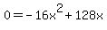 +0+=+-16x%5E2+%2B+128x+