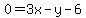 \"+0+=+3x+-+y+-+6+\"