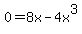 +0+=+8x+-+4x%5E3+