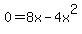 +0+=+8x-4x%5E2+