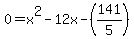 +0+=+x%5E2-12x-%28141%2F5%29