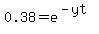 +0.38+=+e%5E%28-yt%29+