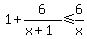 +1%2B6%2F%28x%2B1%29%3C=6%2Fx+