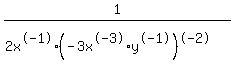 +1%2F+%282x%5E-1%2A%28-3x%5E-3%2Ay%5E-1%29%5E-2%29