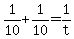 +1%2F10+%2B+1%2F10+=+1%2Ft+