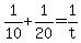 +1%2F10+%2B+1%2F20+=+1%2Ft+