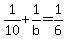 +1%2F10+%2B+1%2Fb+=+1%2F6+