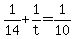 +1%2F14+%2B+1%2Ft+=+1%2F10+