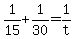 +1%2F15+%2B+1%2F30+=+1%2Ft+