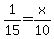 +1%2F15+=+x%2F10+