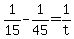 +1%2F15+-+1%2F45+=+1%2Ft+