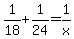 +1%2F18+%2B+1%2F24+=+1%2Fx+