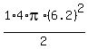 +1%2F2%2A4%2Api%2A%286.2%29%5E2+