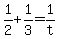 +1%2F2+%2B+1%2F3+=+1%2Ft+