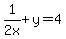 +1%2F2+x+%2B+y=+4+