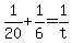 +1%2F20+%2B+1%2F6+=+1%2Ft+
