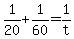 +1%2F20+%2B+1%2F60+=+1%2Ft+