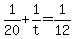 +1%2F20+%2B+1%2Ft+=+1%2F12+