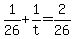 +1%2F26+%2B+1%2Ft+=+2%2F26+